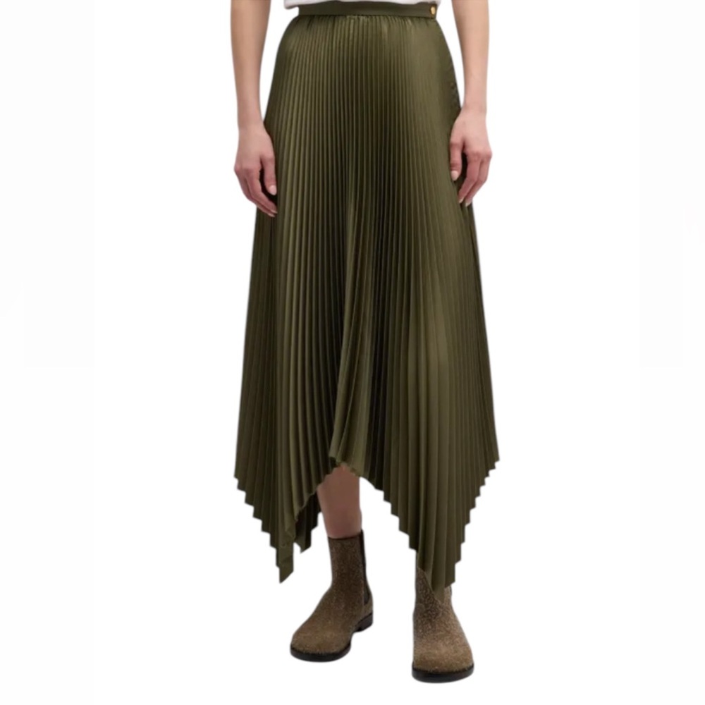 LOEWE
Pleated Handkerchief-Hem Midi Skirt